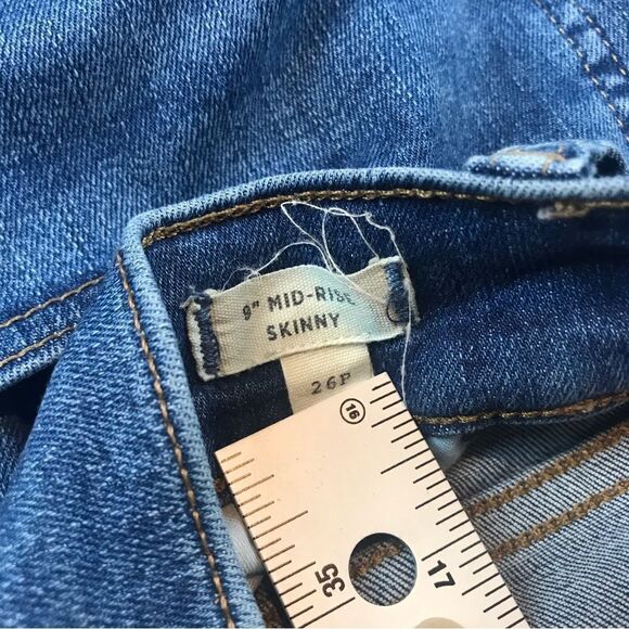 Madewell Blue Denim Jeans‎ 9 in Mid Rise Skinny Size 26 P. - Picture 5 of 10